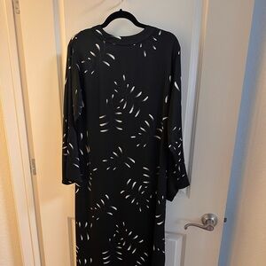 Uniqlo x Hana Tajima Maxi Black Patterned Dress